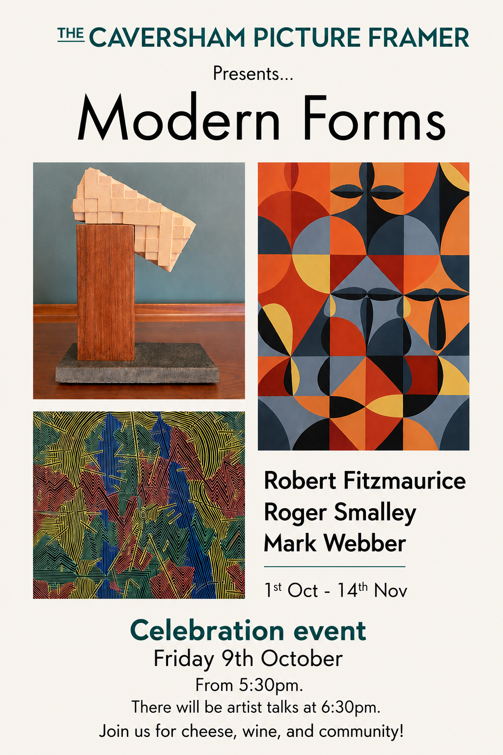 Poster of rtwork for Modern Forms art exhibition