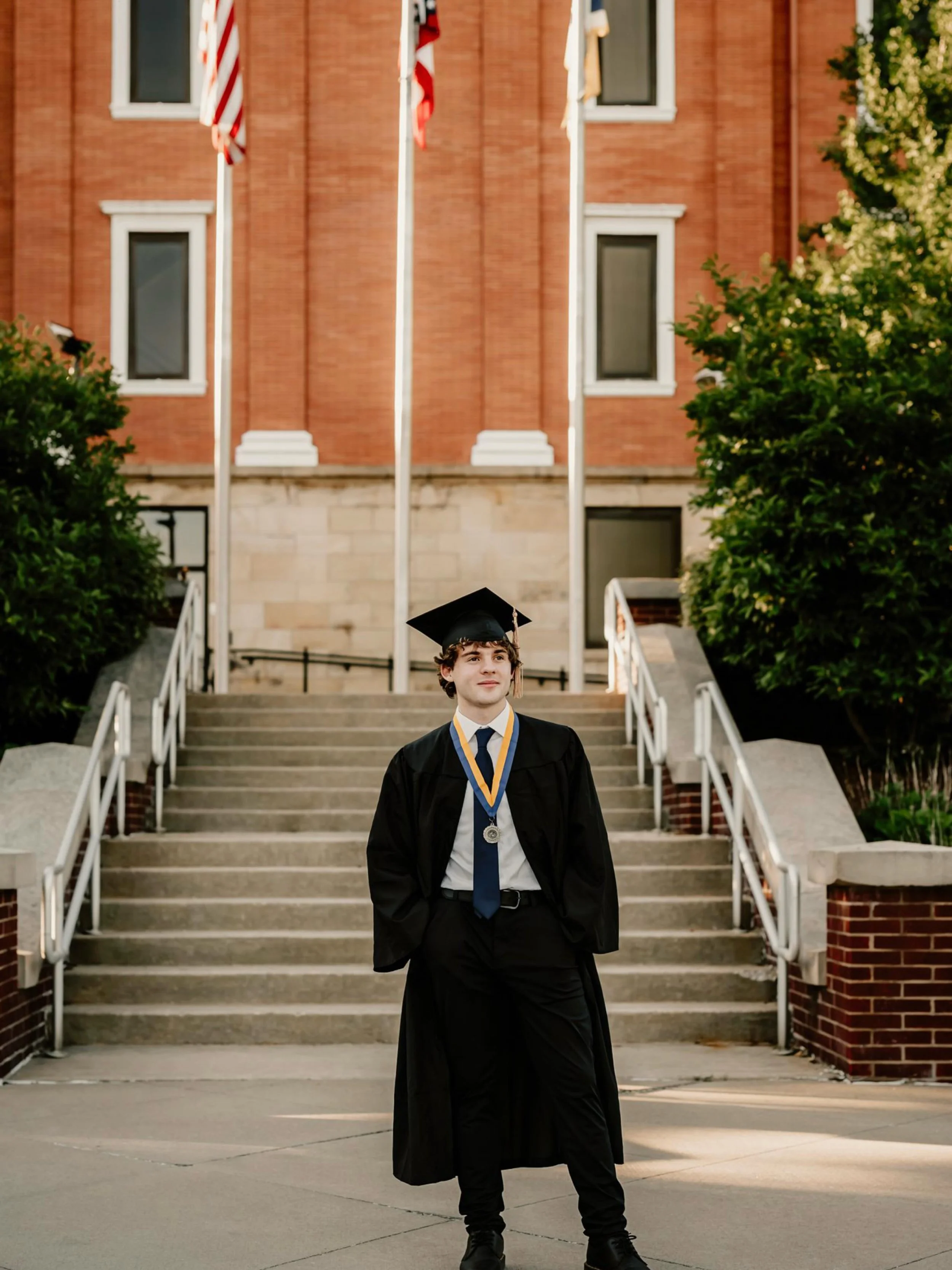 Hunter waited until I returned from Brazil for his cap-and-gown session, ohh it was so worth the wait! ✨
We spent an incredible evening on the University of Akron campus, with beautiful light, perfect weather, and just a handful of people around&mdas