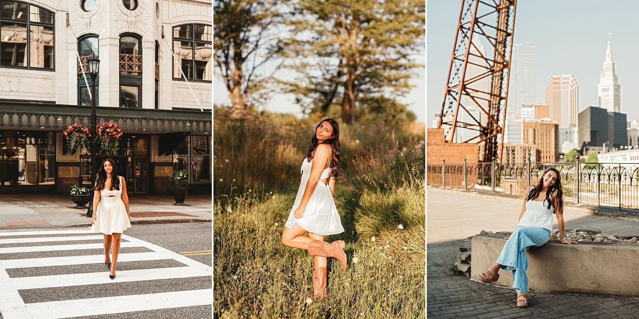 urban senior session in downtown cleveland, ohio and nature photo session at springfield bog metro park