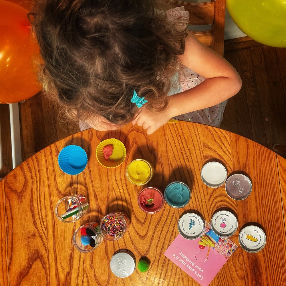 We ordered a cupcake kit from The Dough Project and had a Bluey Birthday Cupcake Party
