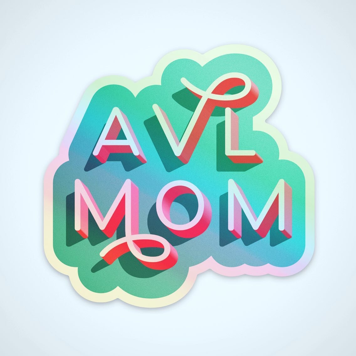 AVL MOM holographic stickers have arrived! Let me know if want one. Thanks @stickermule they turned out perfect! #avlmom #avlmoms #ashevillemom #ashevillemoms