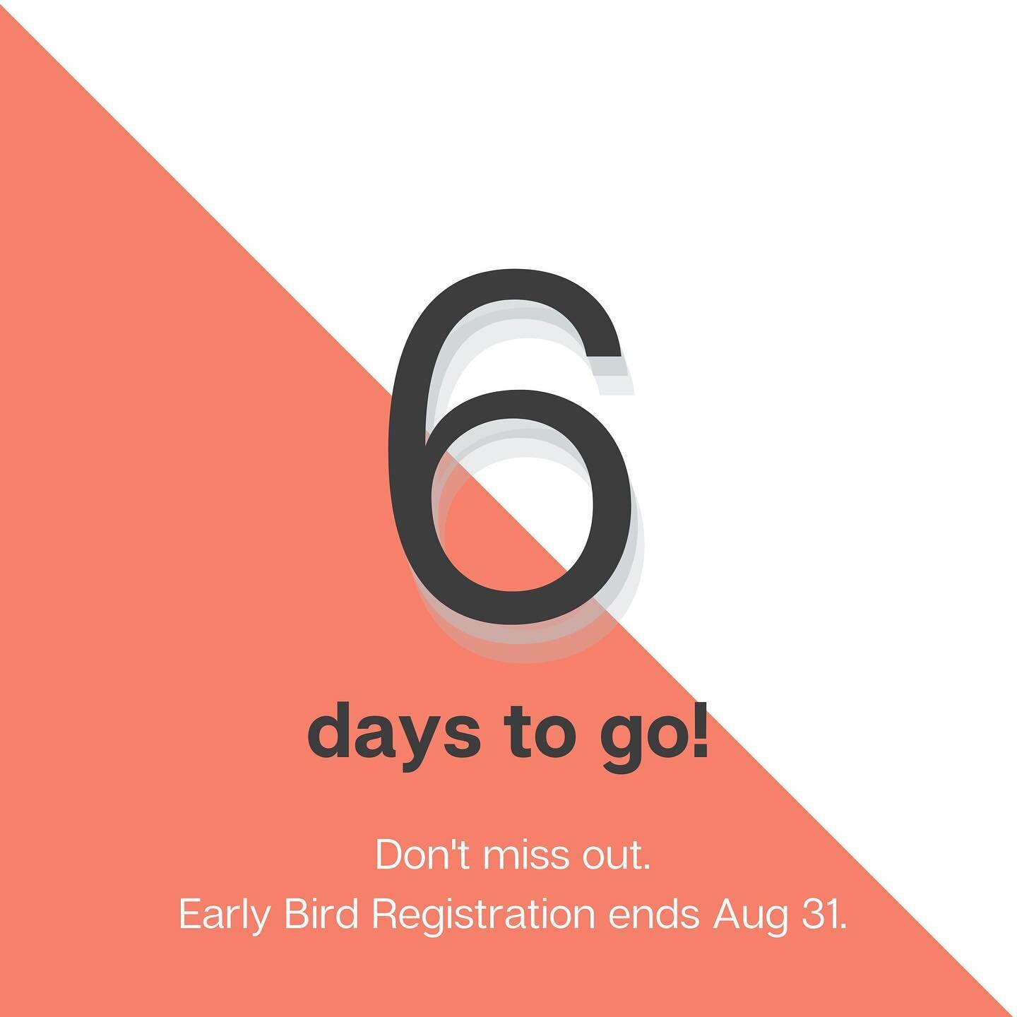 There are just 6 DAYS left to snag early bird pricing for The Leaders' Summit! 

Head over to the website to register and for more information about this year's theme, location, speakers, and ministry roundtables. There is something for everyone. 

R
