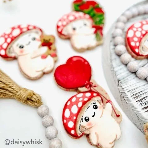 Mushroom Valentine Set, heart balloon mushroom, teddy mushroom, roses mushroom.jpg