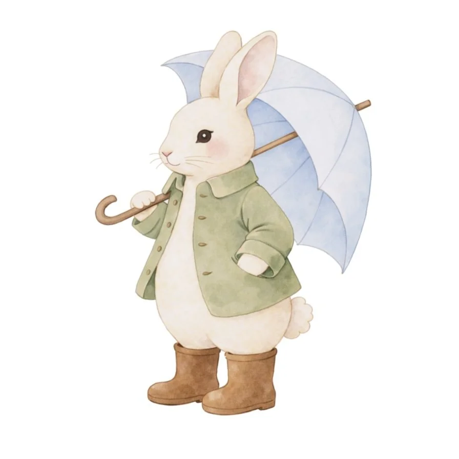 Umbrella Storybook Bunny 4.5" STL File