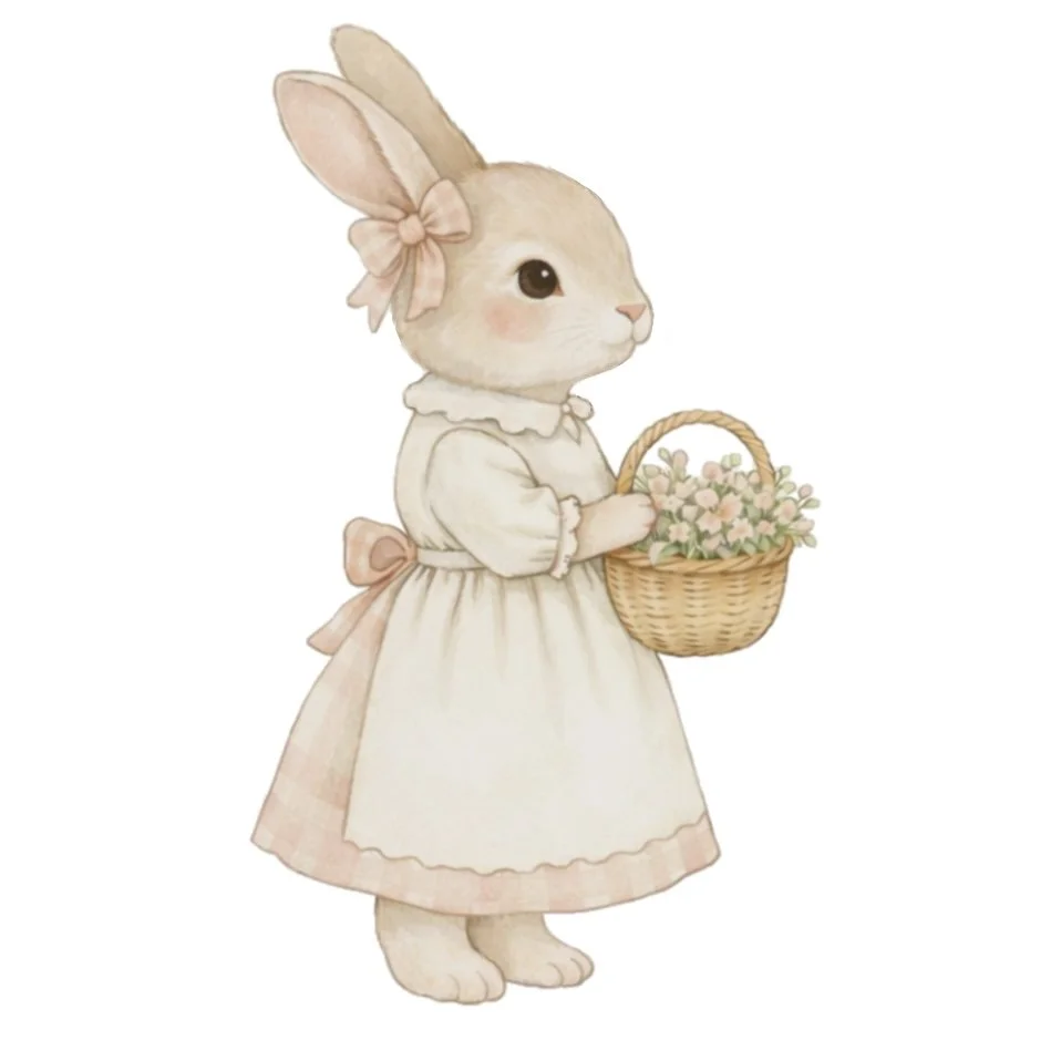 Standing Basket Bunny 4.75" STL File