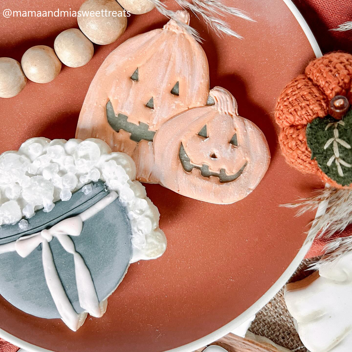 Boho Halloween, bubble cauldron, pottery pumpkins.png