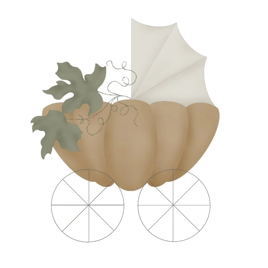 Pumpkin Baby Carriage 3.75" STL File
