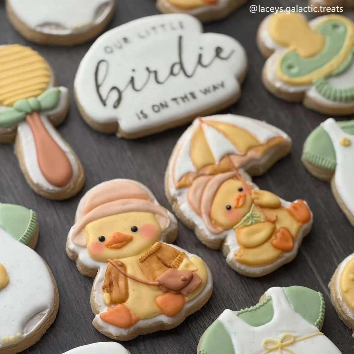 Baby Chick Set, birdie plaque, hat bag chick, umbrella chick.jpg