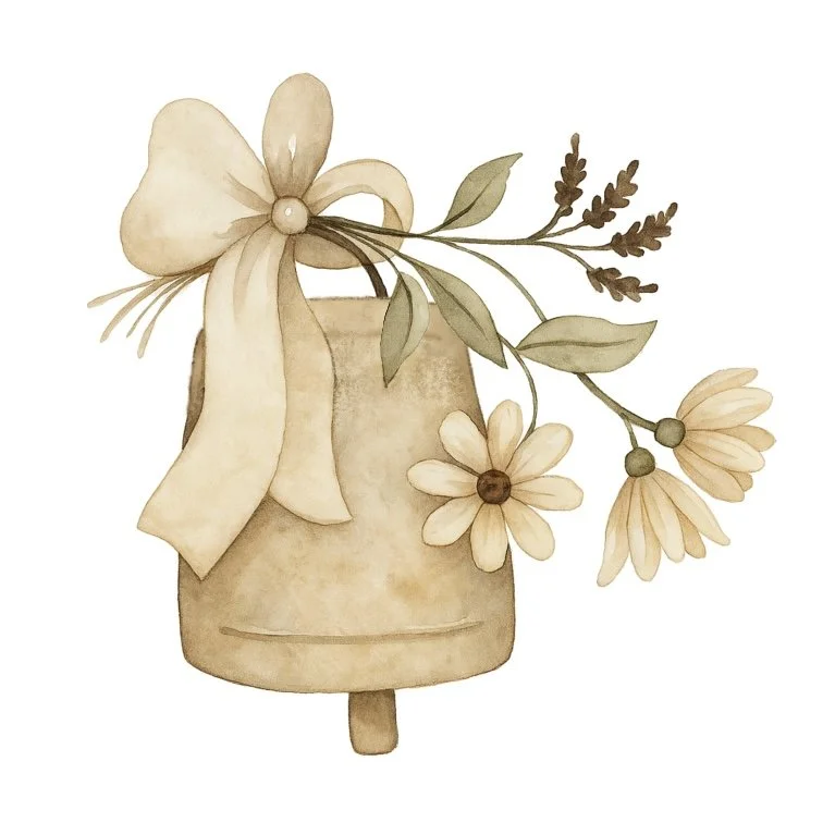 Floral Bow Bell 3.5" STL File