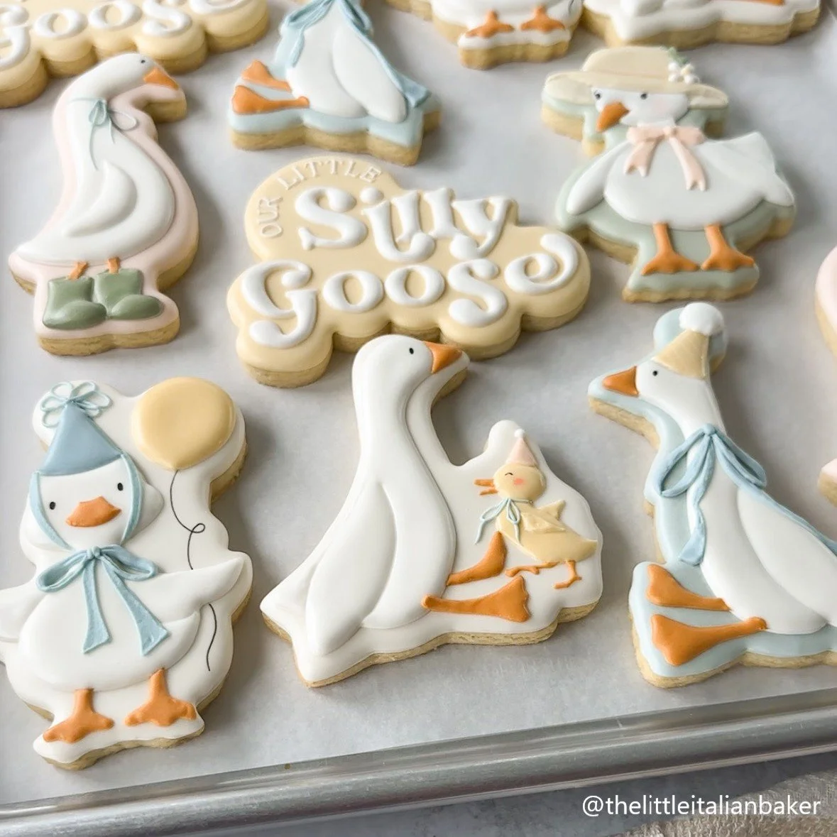 Silly Goose Set, balloon goose, cupcake goose, sitting goose, silly goose plaque, goose boots, floral hat goose.jpg