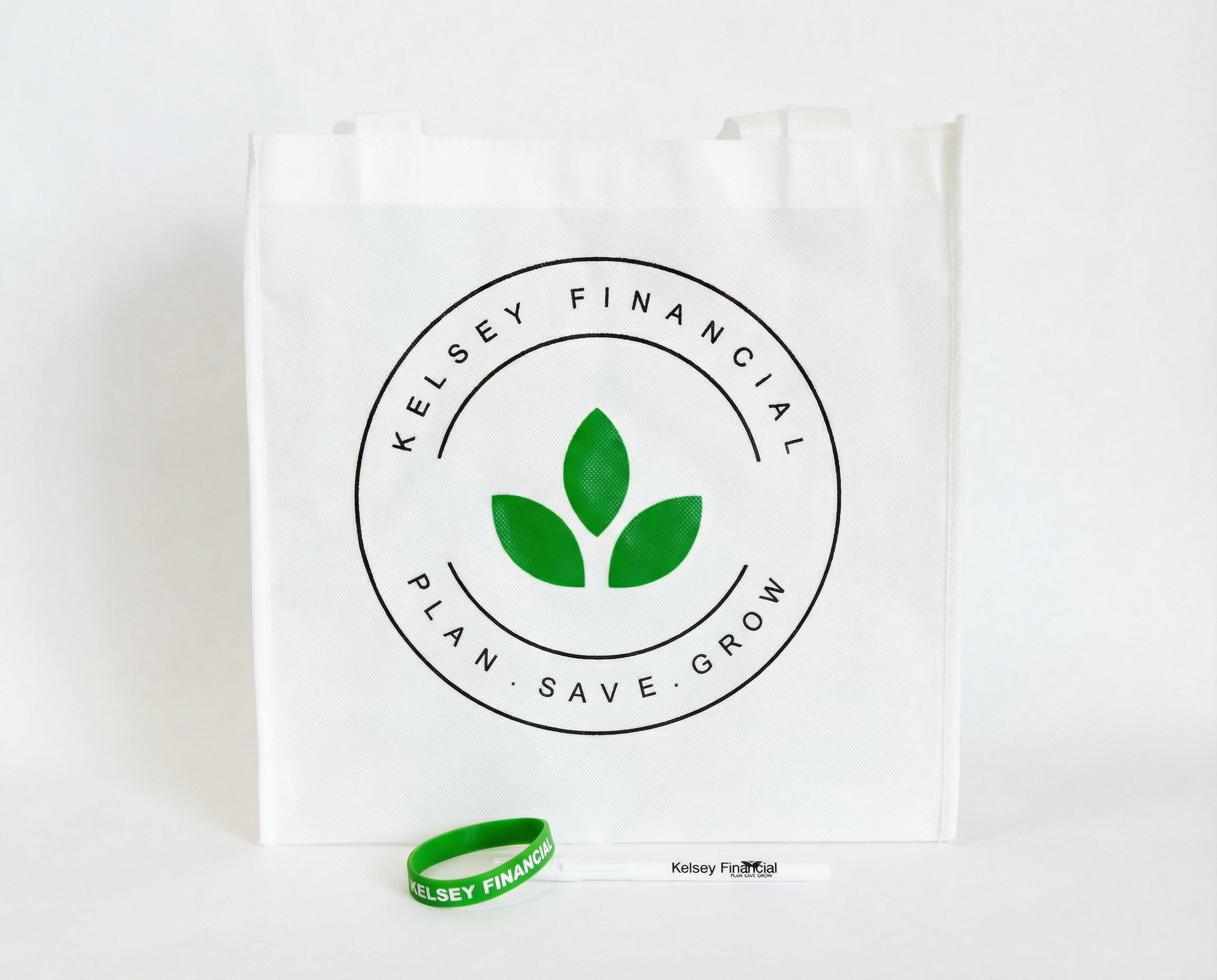 Mesh Bag, Wristband, Pen