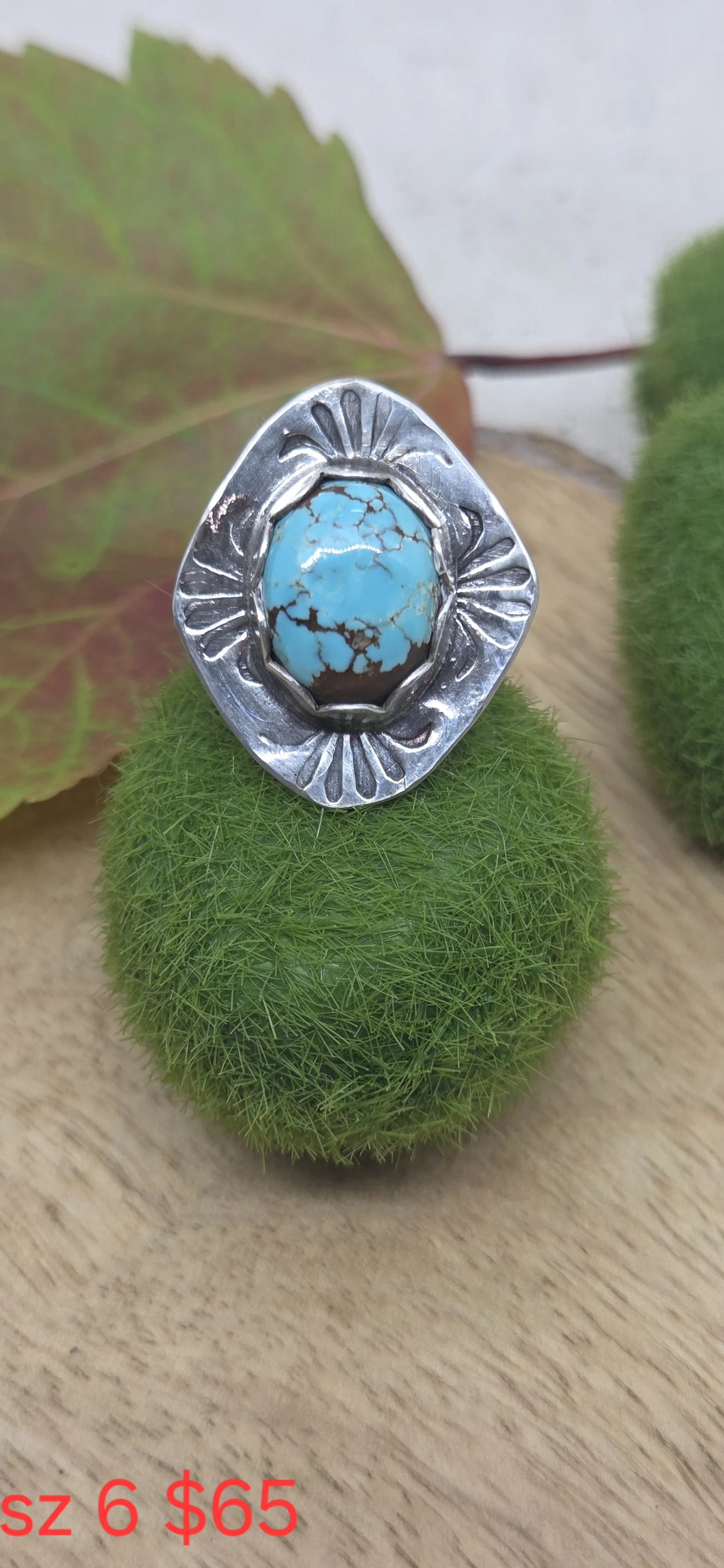 Artisanal Turquoise Sterling Silver Ring
