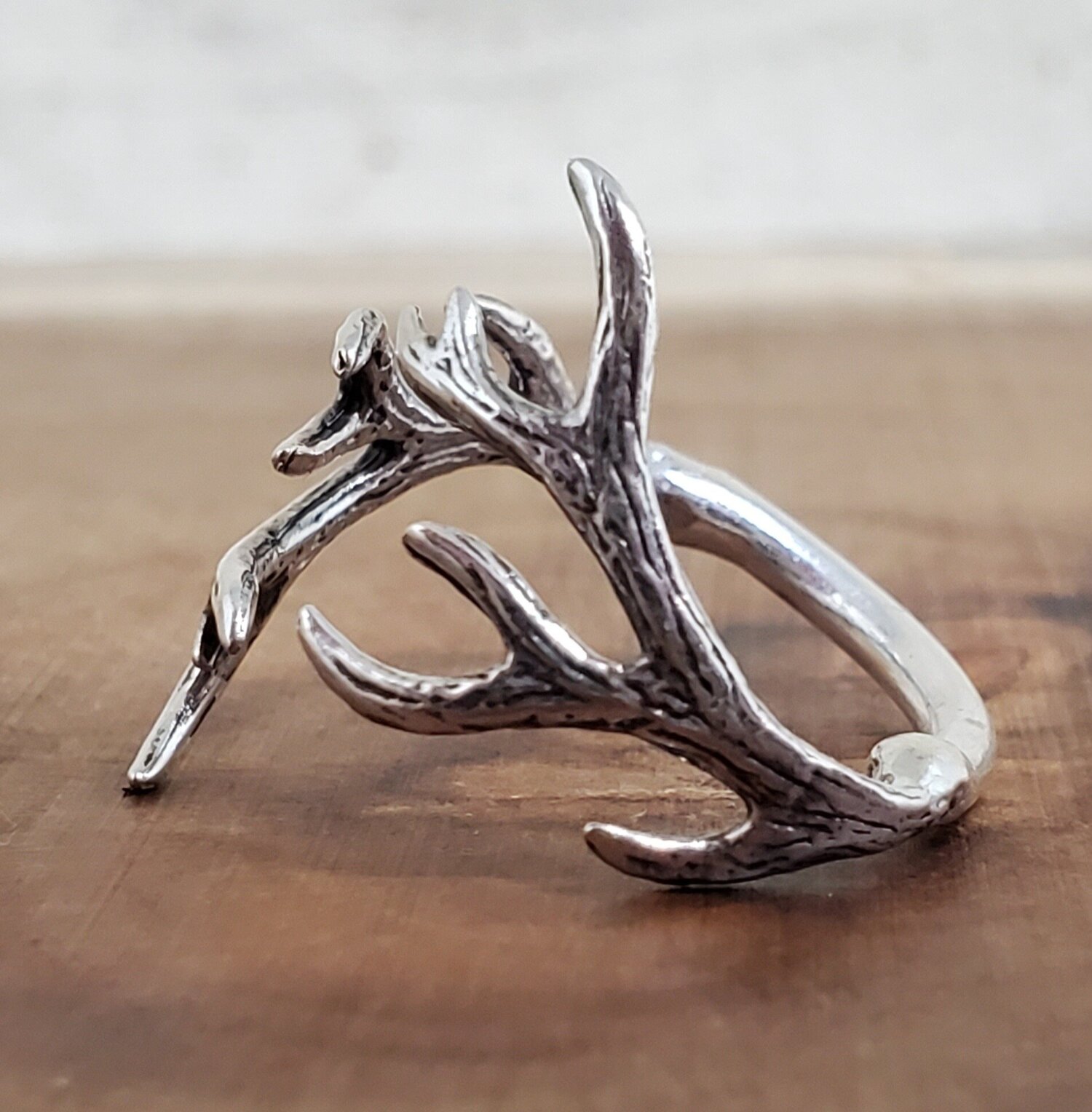 Double Antler Adjustable Ring — Thistle and Torch Artisan Jewelry