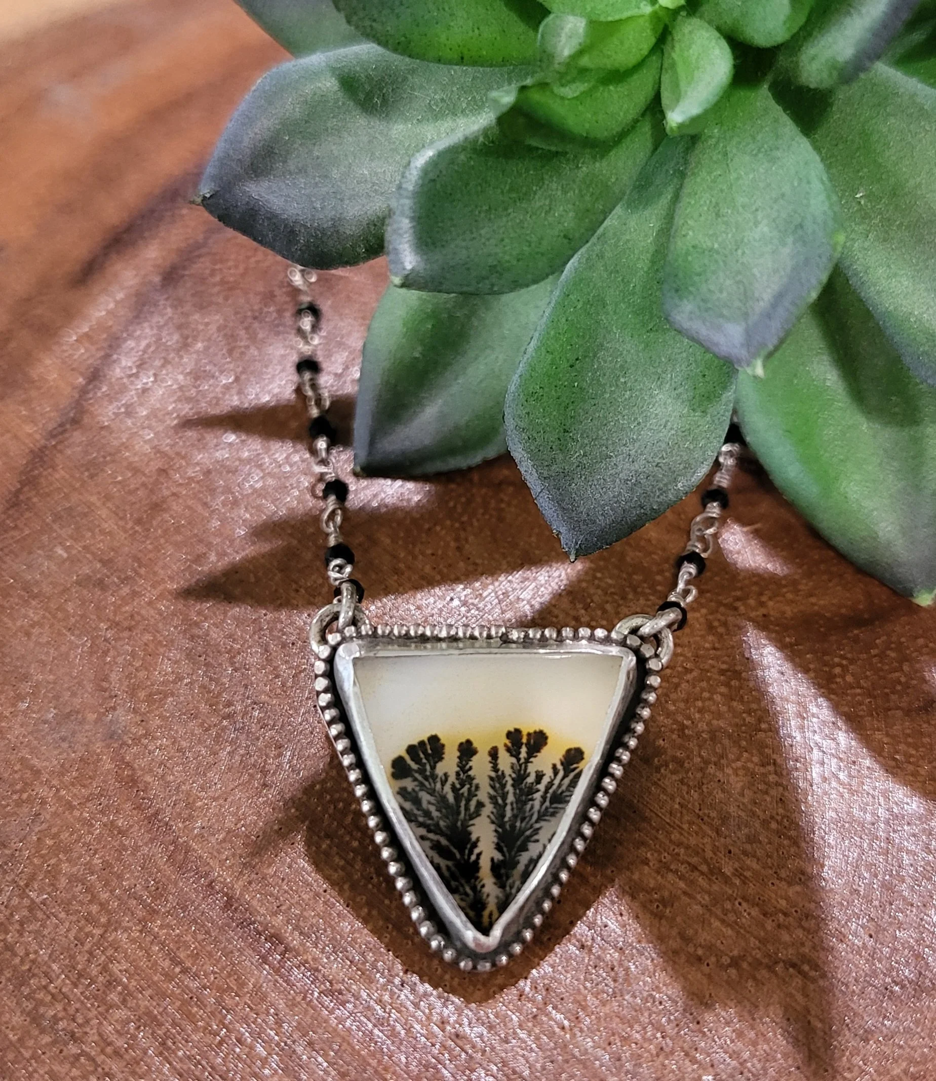 Natures Paintings, Dendritic Agate Ring or Pentant
