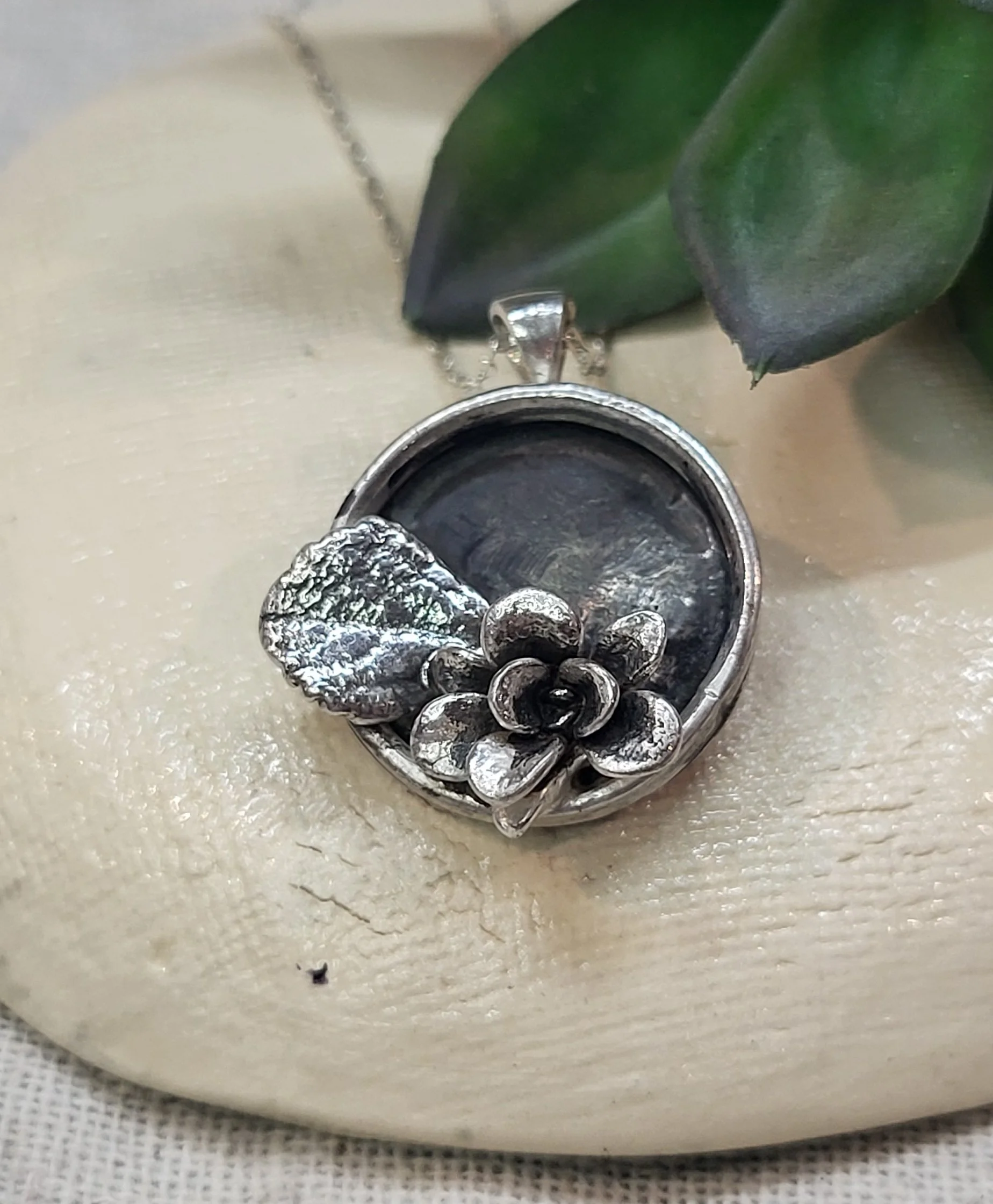 Silver Bloom Shadowbox Pendant