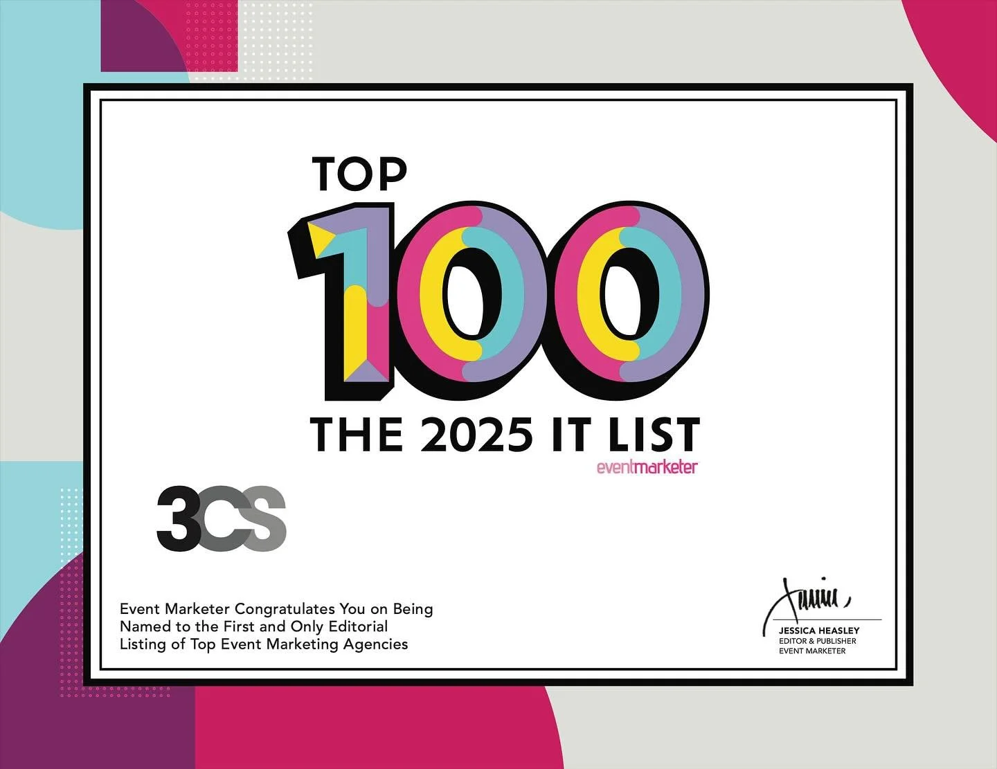 This one means a lot. 3CS is officially on the 2025 Event Marketer It List, highlighting the top agencies in experiential marketing.

We&rsquo;re proud of the work, but even more proud of the people: the team that shows up every day, the partners who