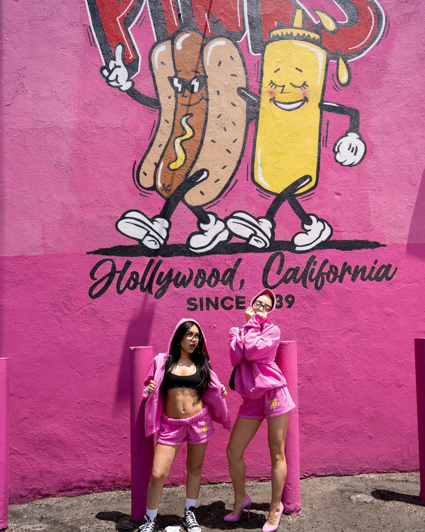 We took over the iconic @pinkshotdogs in Hollywood to celebrate National Pink Day with @vspink. The experience featured exclusive co-branded merch, on site rhinestone customization, and of course &ndash; free hot dogs! It was lots of fun transforming