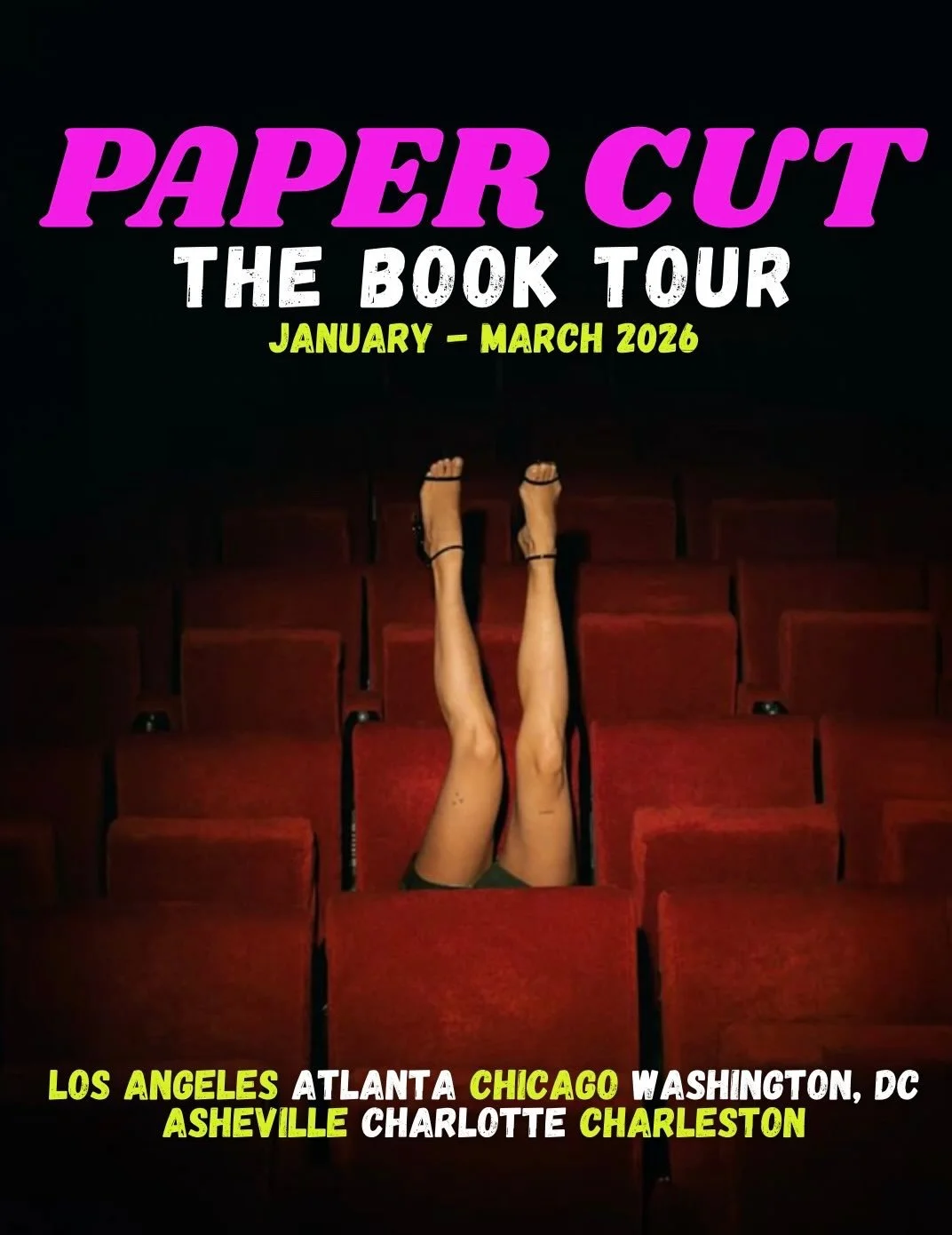 2026 and we&rsquo;re off to the races 💫 Paper Cut is going on tour!

Join me and some incredible conversation partners to celebrate the launch of my debut novel.

Spread the word. Mark your calendars. See you on the road. ✈️📚🚕