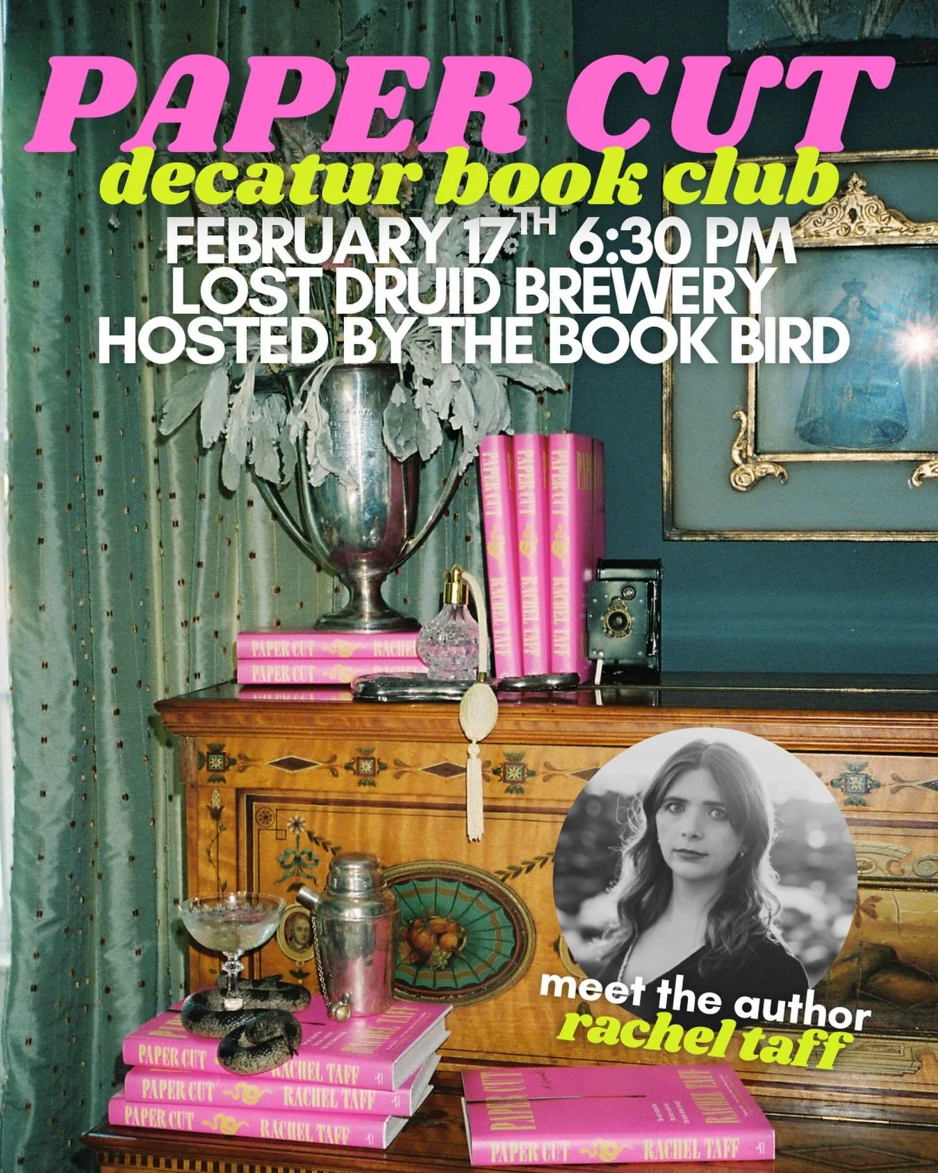 hey atl/decatur! 👋🏻 come join us for a fun book club discussion of PAPER CUT on tuesday, feb 17th at 6:30 at lost Druid brewery, hosted by @thebookbirdae 🍻📚🗣️