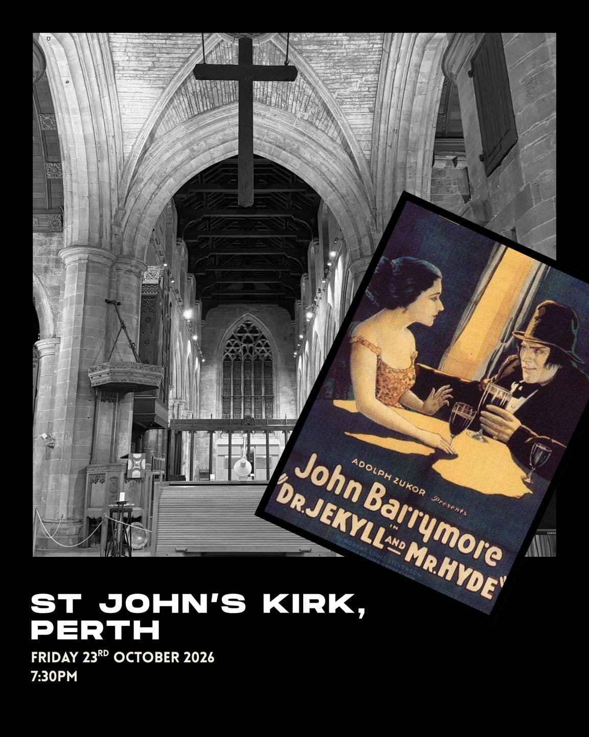 It&rsquo;s been great to see the silent film audience in Perth grow over the past few years, and I&rsquo;m delighted to be coming back to St John's Kirk, Perth as part of this year&rsquo;s silent film tour! 

🎬 Dr. Jekyll and Mr. Hyde (1920) 
🗓️ Fr
