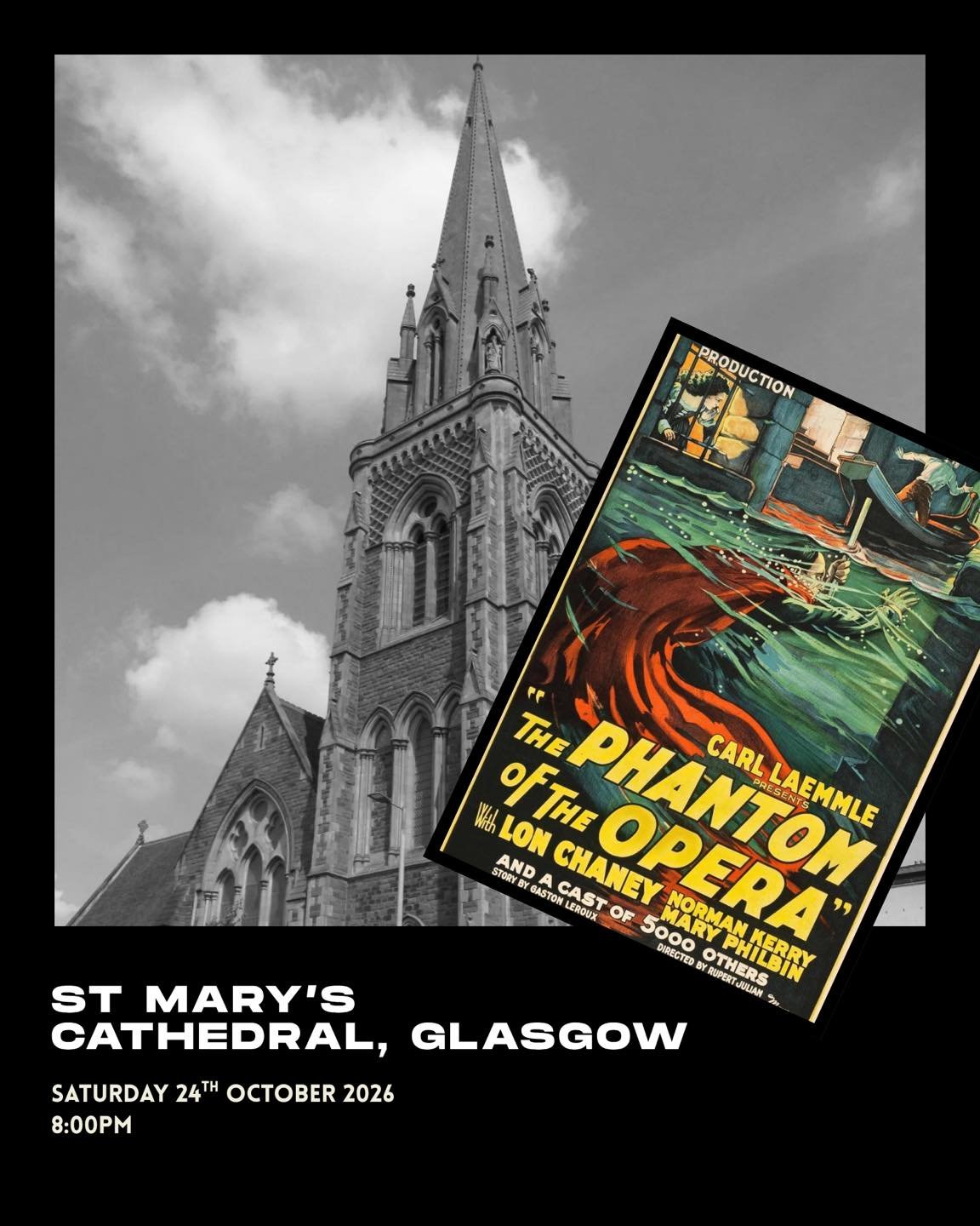 I am beyond excited to be playing for the first time at St Mary&rsquo;s Cathedral, Glasgow as part of my silent film tour this year! 

I&rsquo;ve long admired this vibrant church and the excellent musical tradition which Frikki Walker has established