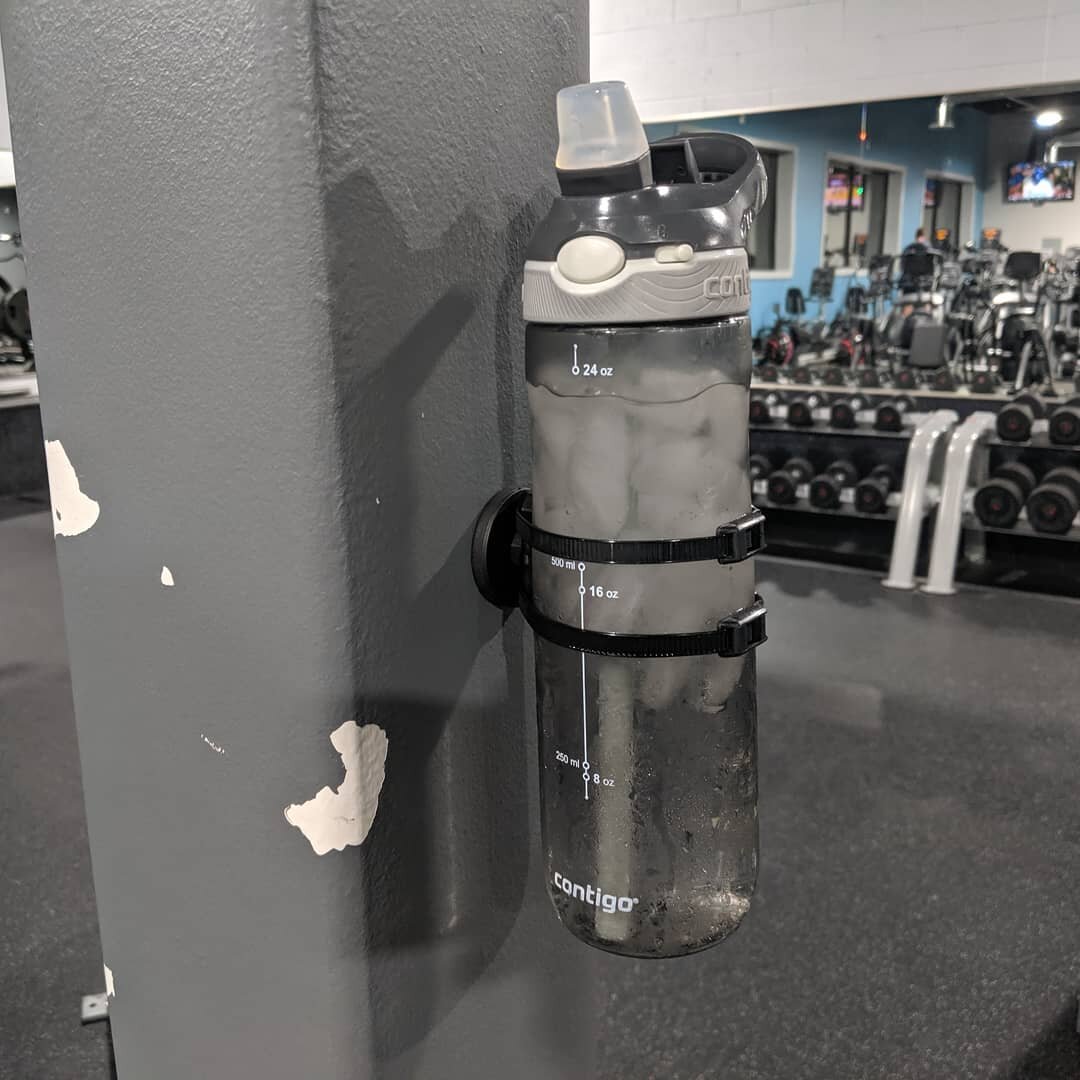 Our Small Magnet Kit works great at the gym since everything there is steel. Keep your water bottle off the floor with AttachMount!