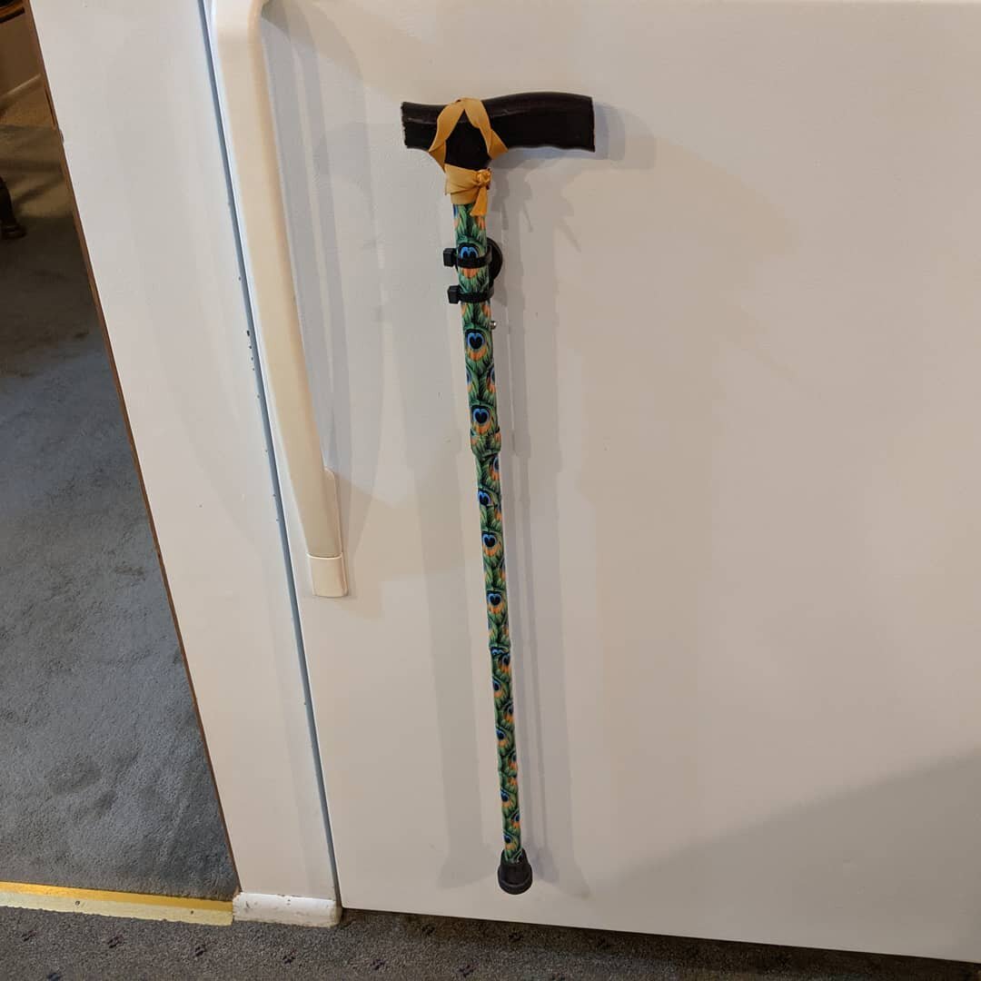 Our Small Magnet Mount Kit works awesome for a walking Cane. Keeps your cane handy when working in the kitchen. No more bending over to pick it up when it falls. Stick your cane to the stove, dishwasher or refrigerator. Also works on shopping cart, s