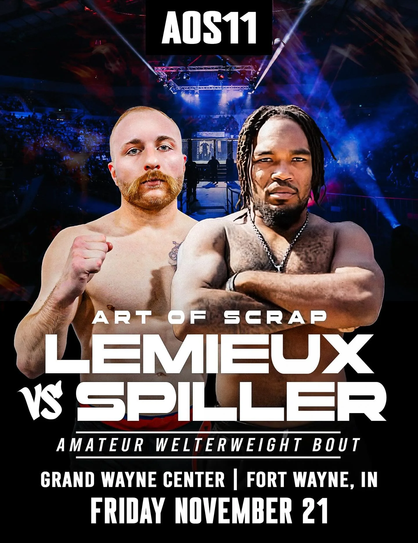 🚨 BANGER ALERT 🚨 On Friday, November 21st, contenders collide when @xever.lemieux takes on @obey_kingj in an amateur welterweight bout 👊🏽💥 AOS11 goes down at the Grand Wayne Center in downtown Fort Wayne, Indiana! Tickets are on sale NOW at arto