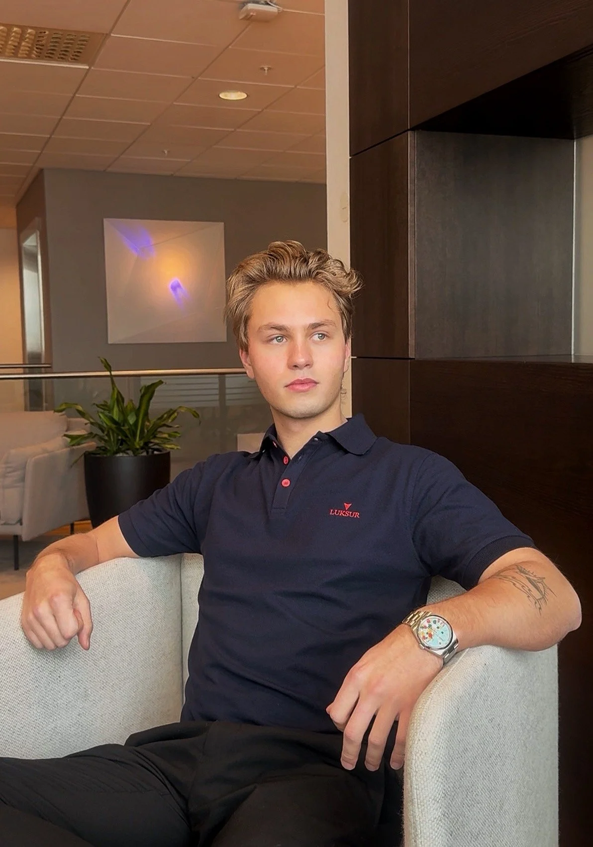 Piqueskjorte til herre - BLÅ