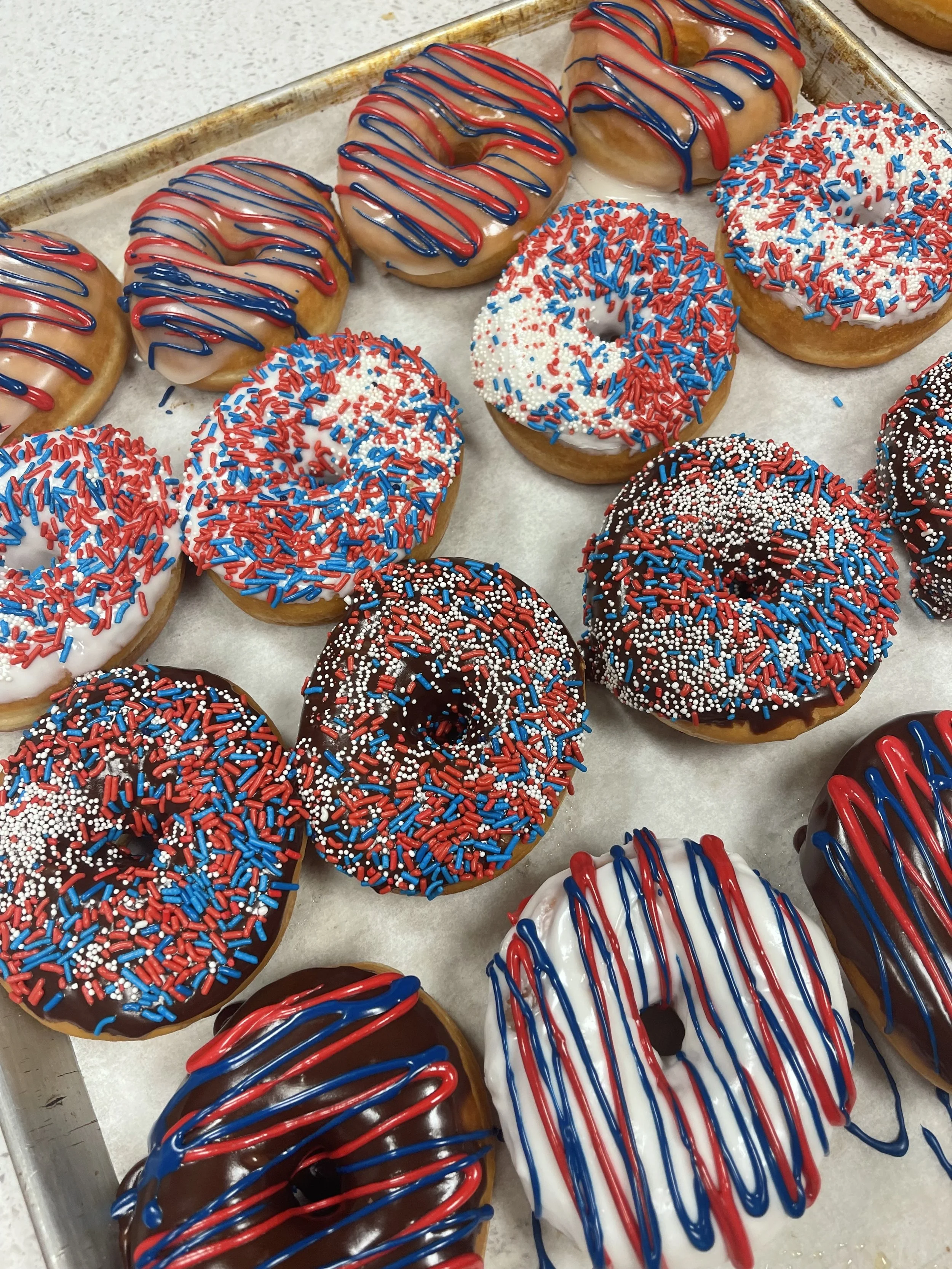 Dozen Festive USA donuts