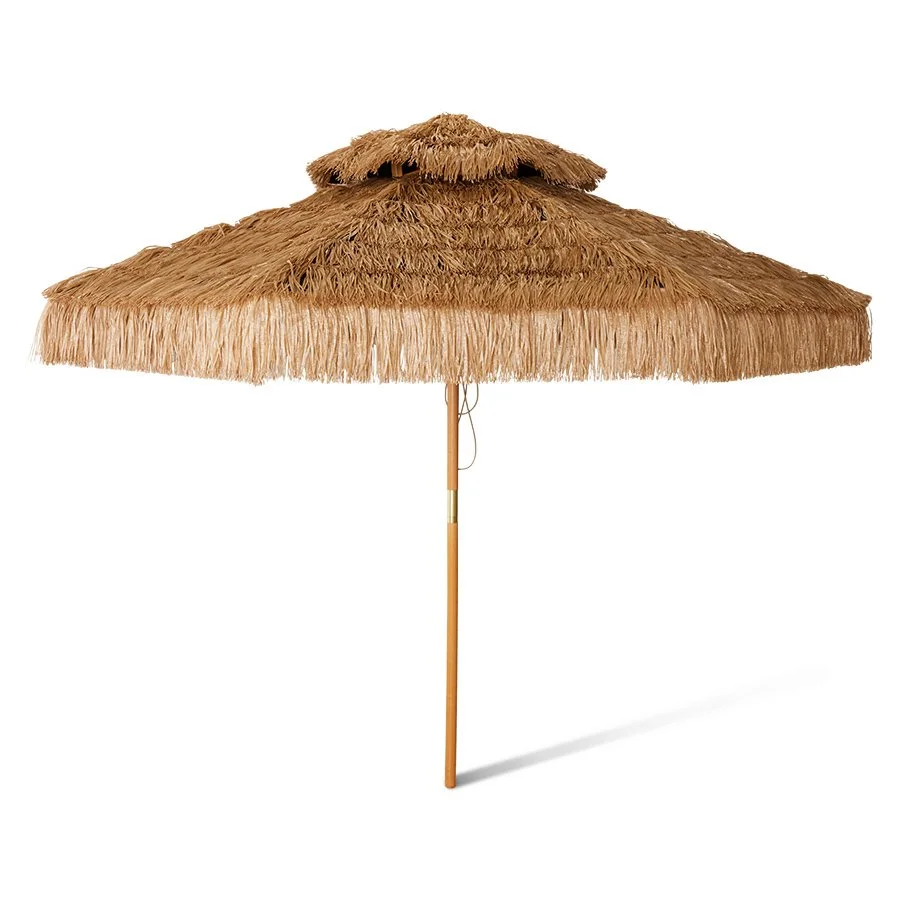 Raffia patio parasol