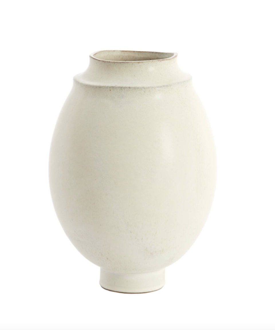 cream ceramic vase