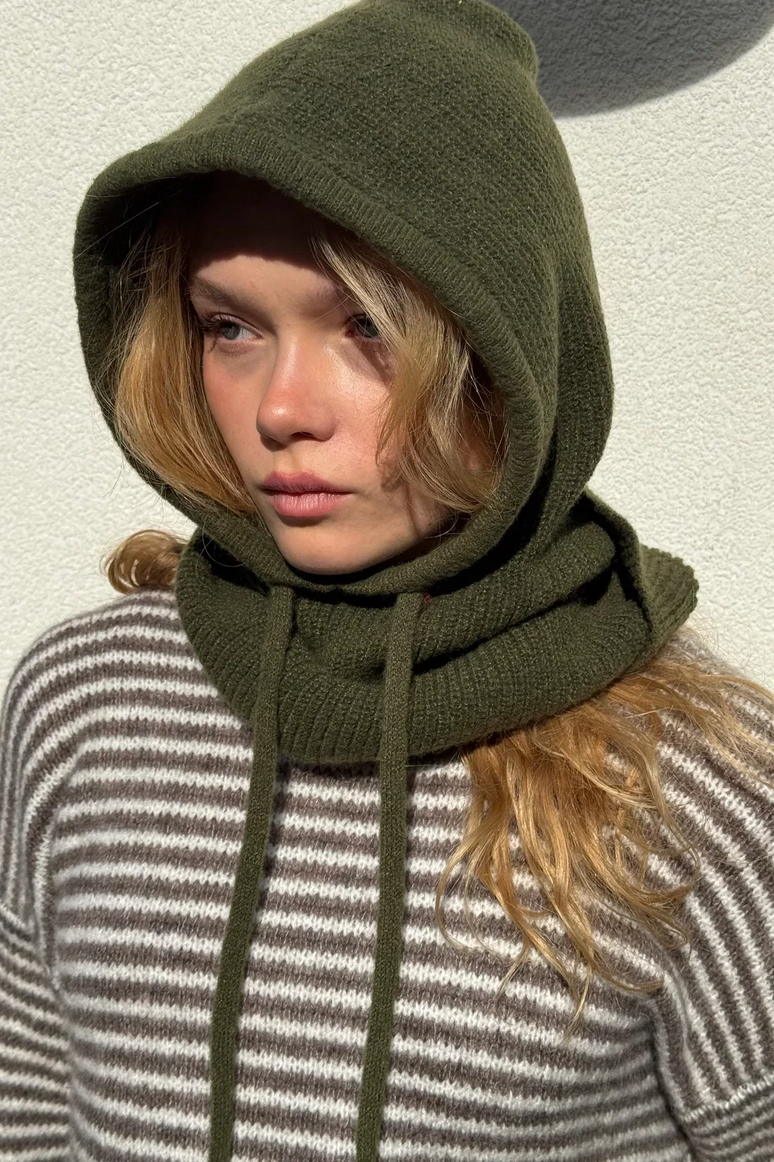 cashmere mix snood / balaclava - khaki