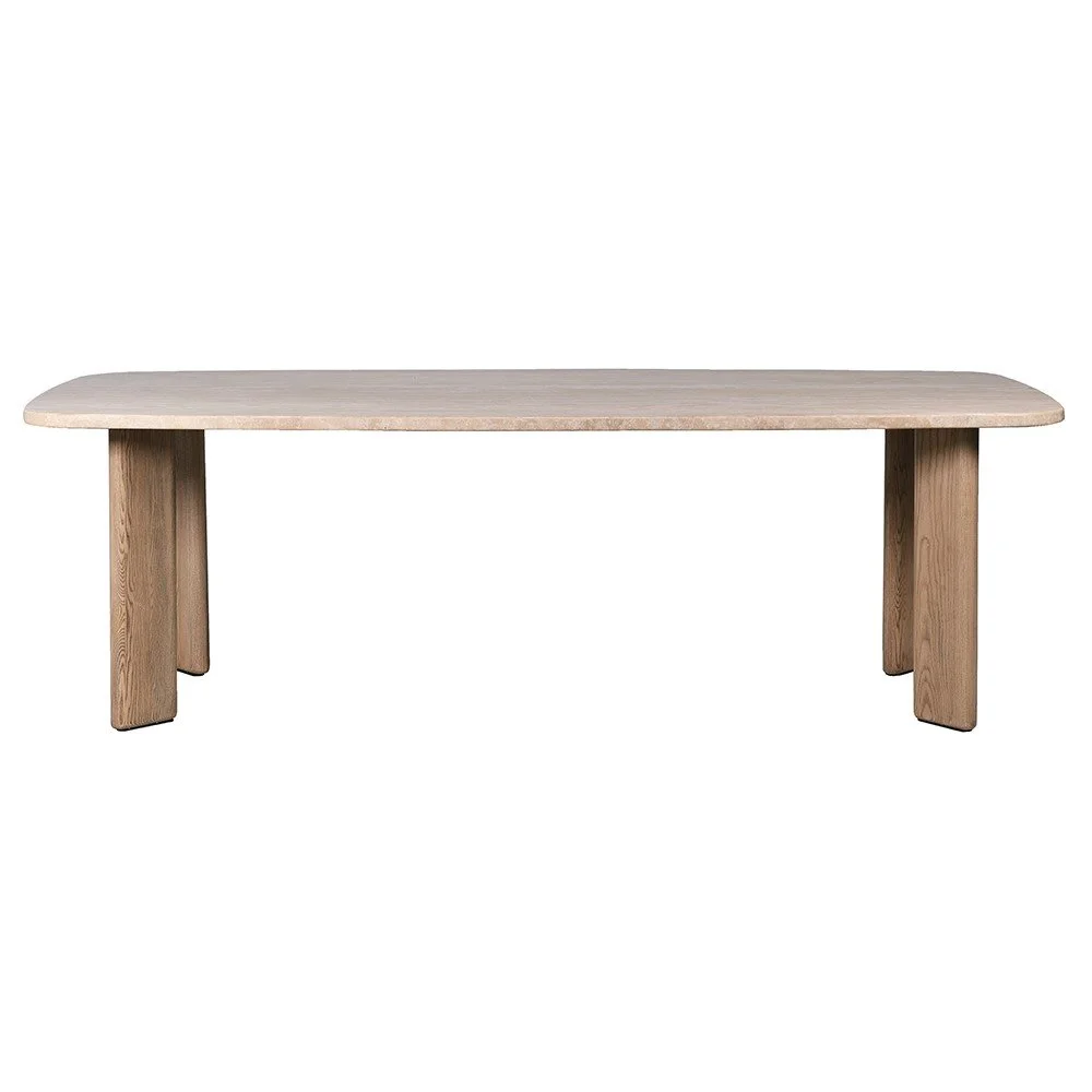 travertine & ash dining table