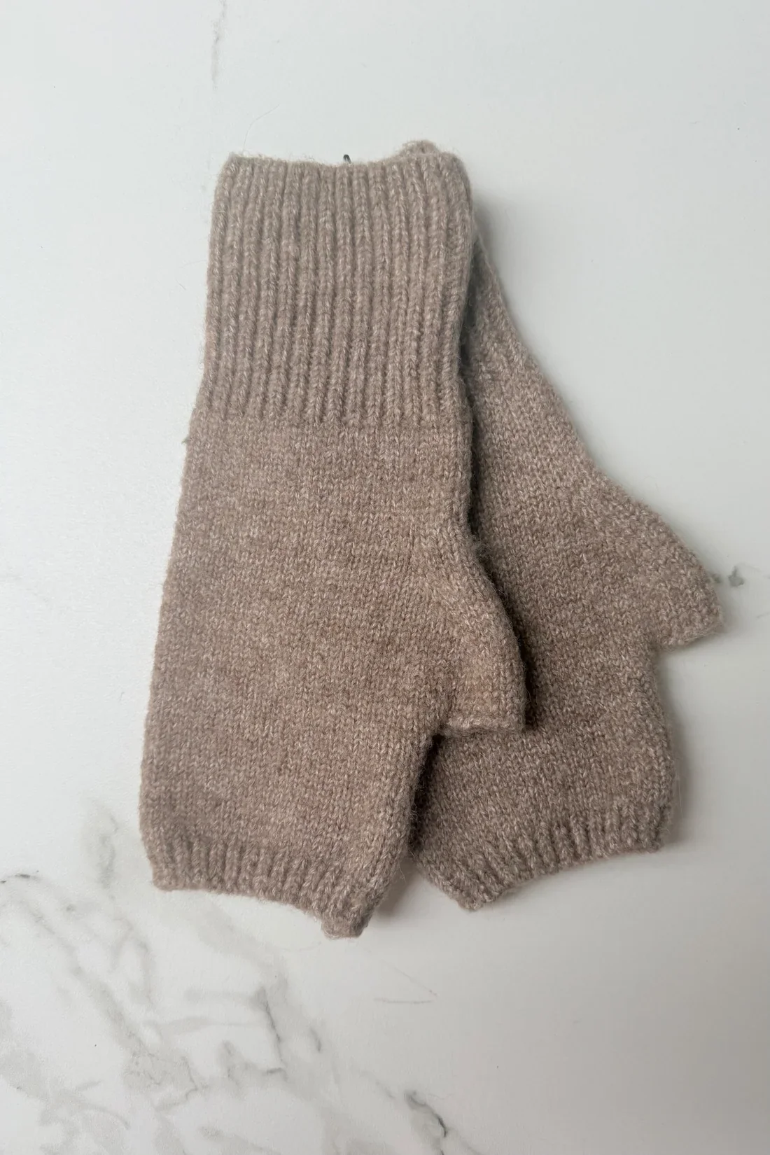 Cashmere Blend Mittens - Light Taupe