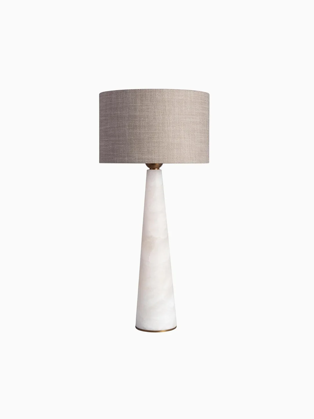 alabaster table lamp & birch glaze linen shade