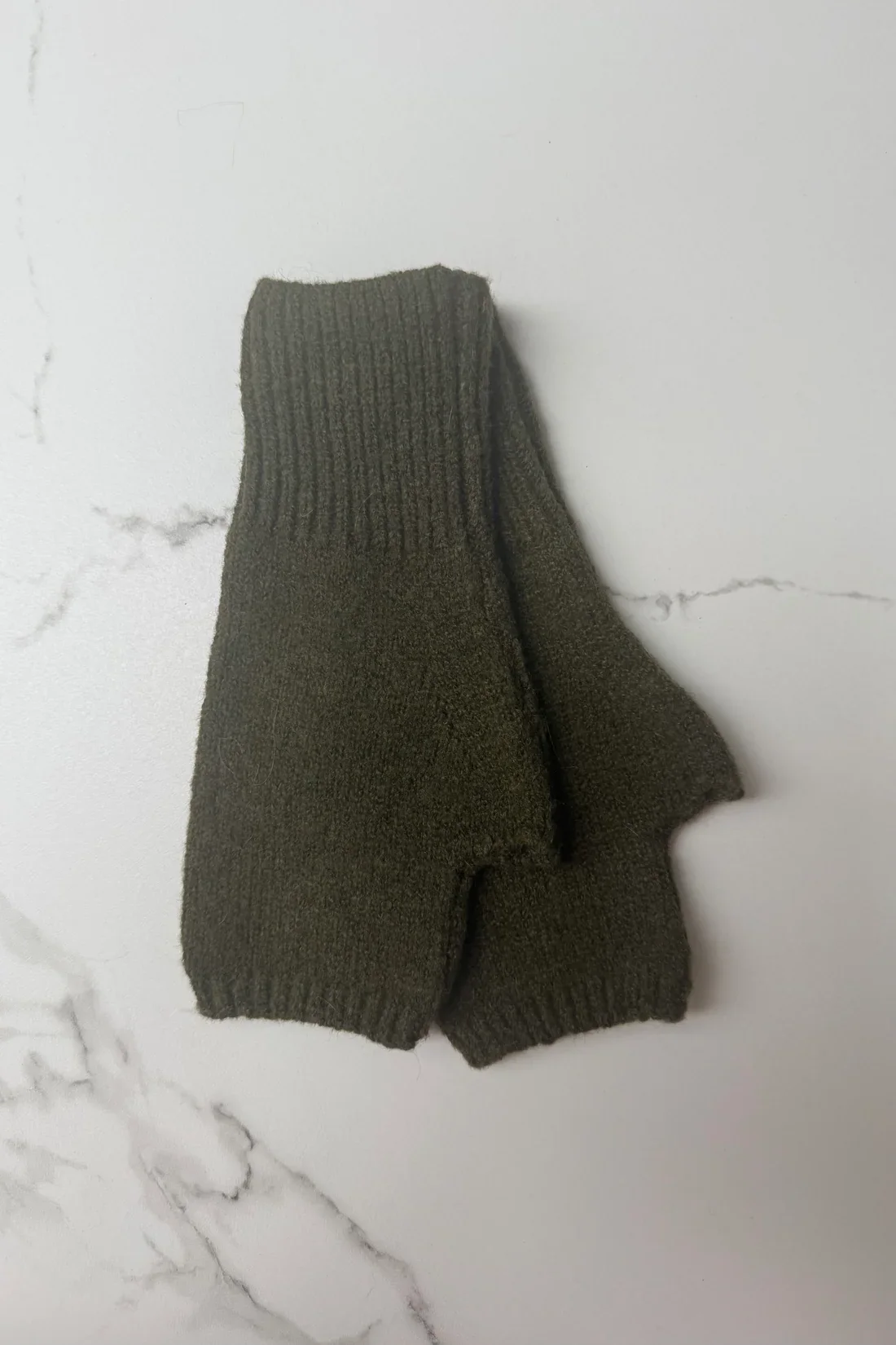 Cashmere Blend Mittens - khaki