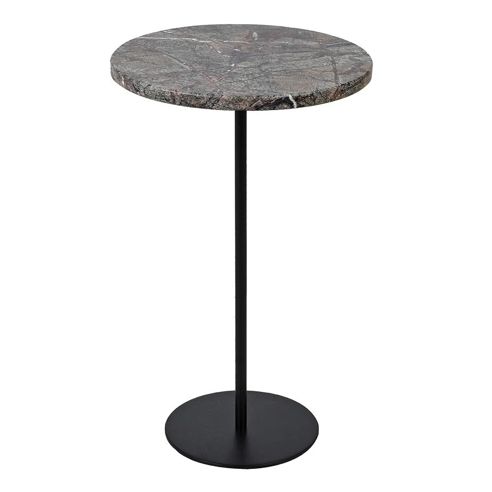 Iron & Marble Round Side Table