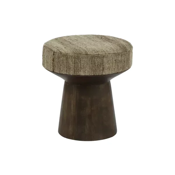 mango wood and wool stool