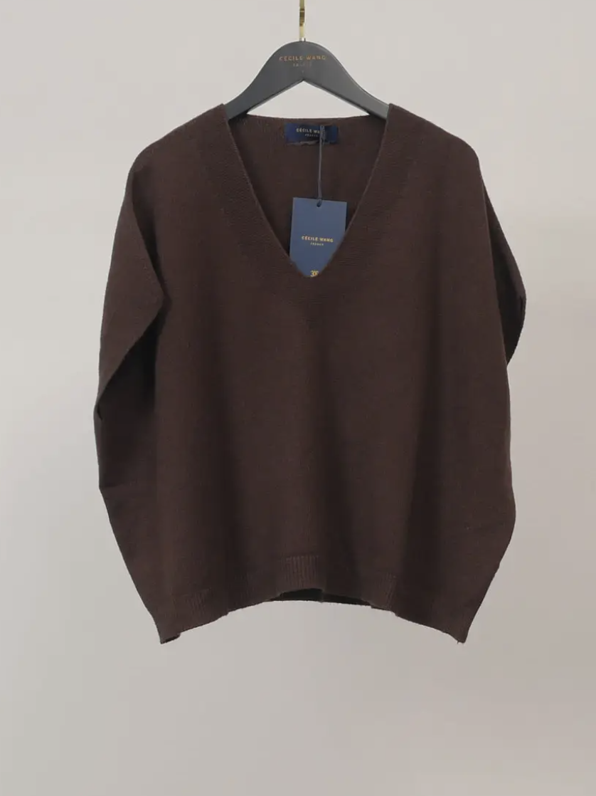 Chestnut oversized tank / knitted T-shirt - One Size