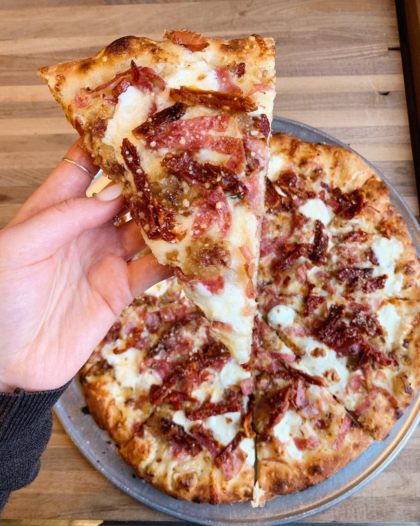 It&rsquo;s #NationalPizzaDay&hellip; our FAVORITE day DUH😍🍕❤️

On special tonight (and possibly tomorrow.. until we run out) is a specialty 𝟯 𝗟𝗶𝘁𝘁𝗹𝗲 𝗣𝗶𝗴𝘀 𝗣𝗶𝘇𝘇𝗮 🐷🍅

Pig #1 - Bacon Jam
Pig #2 - Prosciutto 
Pig #3 - Soppressata
 - to