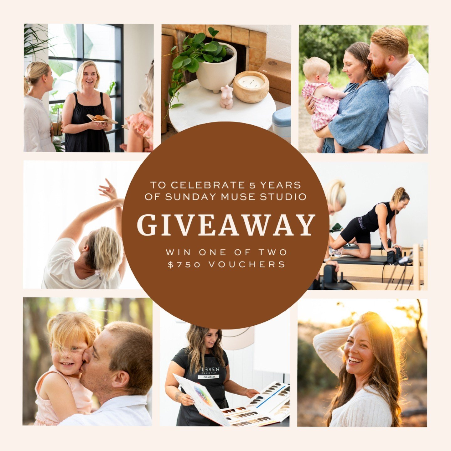 🎉✨GIVEAWAY 🎉✨ 

To celebrate five years of Sunday Muse Studio and to say a HUGE thank you for your incredible support (I'm so grateful for it), I'm giving away:

🎉 2 x $750 vouchers + 2 x $250 vouchers 🎉 

TWO lucky winners will win $750 each plu