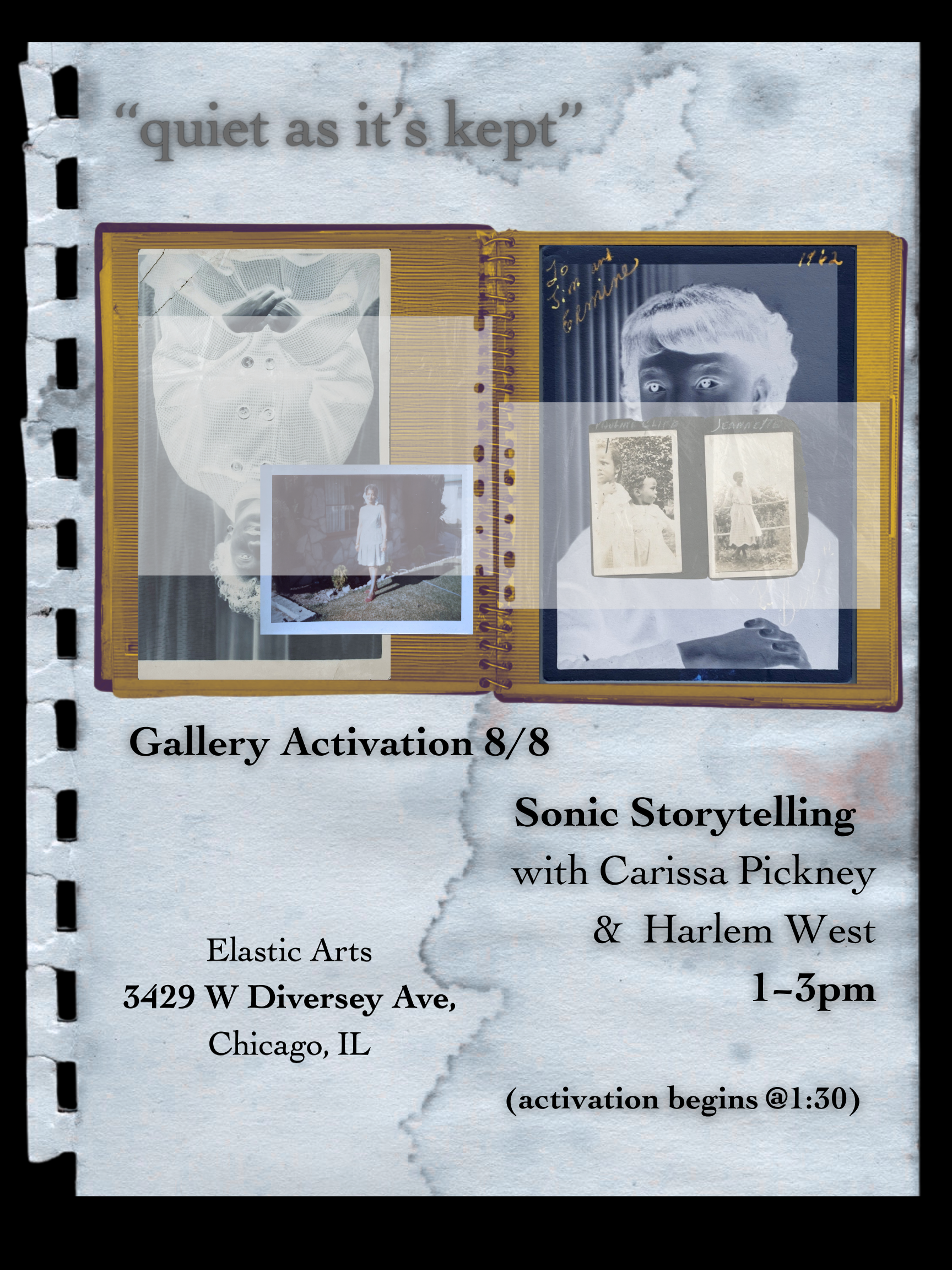 "quiet as it's kept" Gallery Activation w/ Carissa Pickney + Harlem West