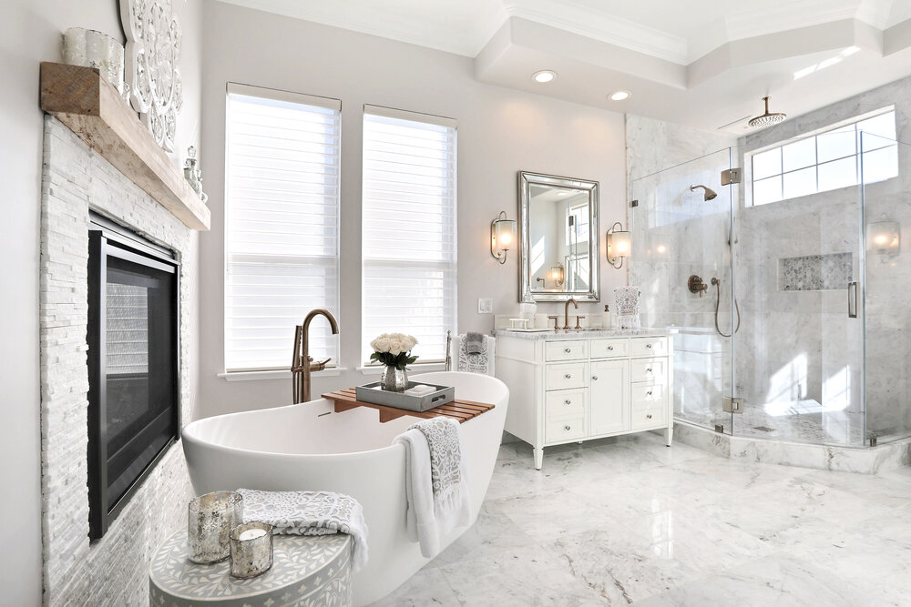 White Marble Dream Bathroom Design, White Marble Floor Tiles Bathroom
