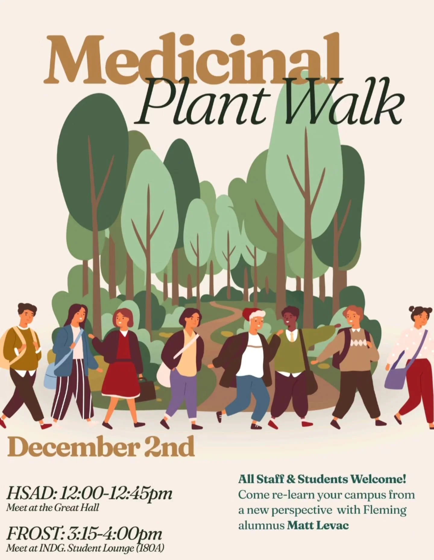 Join Indigenous Student Services on Tuesday, December 2nd from 3:15 - 4:00PM as we re-learn the college campus from a new perspective with Matt Levac, Fleming alum, educator and knowledge holder!