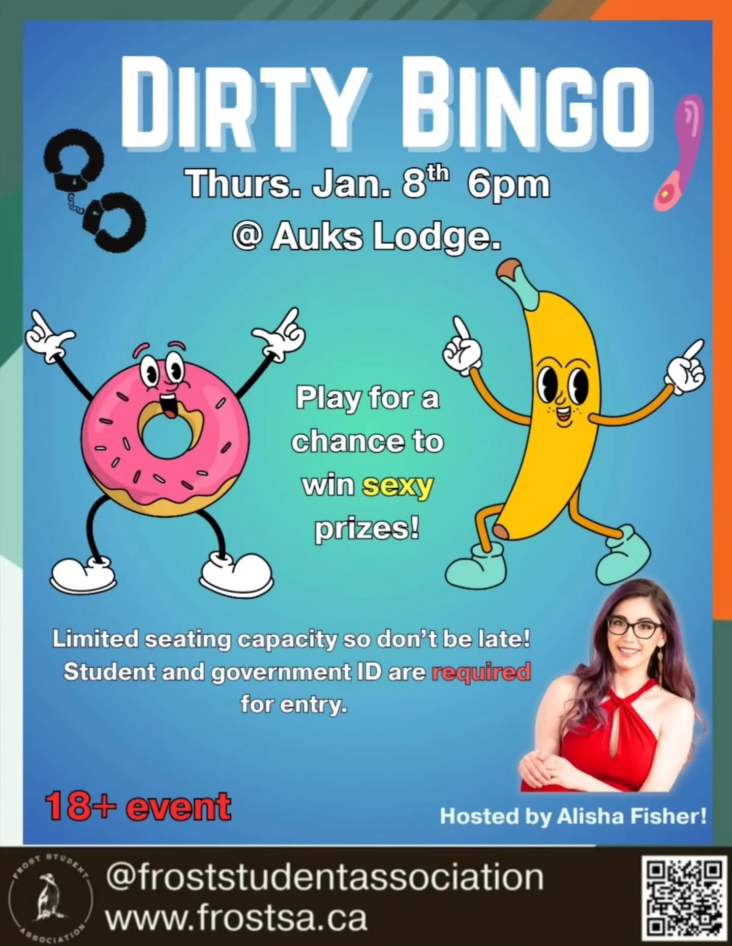 Dirty Bingo is happening this Thursday, January 8th, at 6:00 pm in the Auk's Lodge!

Arrive on time as this is a big one!

You must be 18+ to enter.