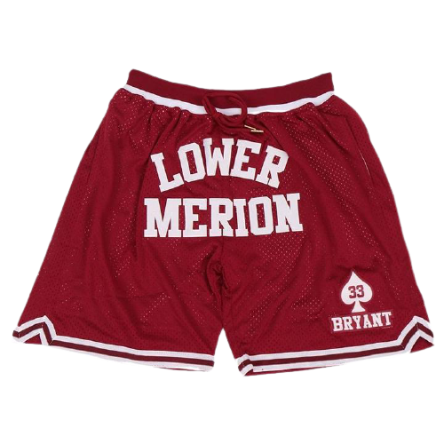 Kobe Bryant #33 Lower Merion Shorts (Red) — SportsWRLDD