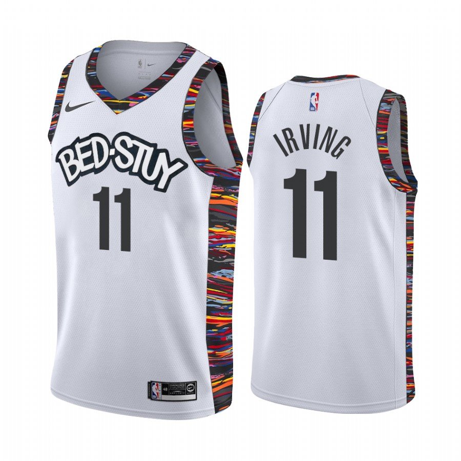 Nets #11 Kyrie Irving 19-20' White BED-STUY Jersey —