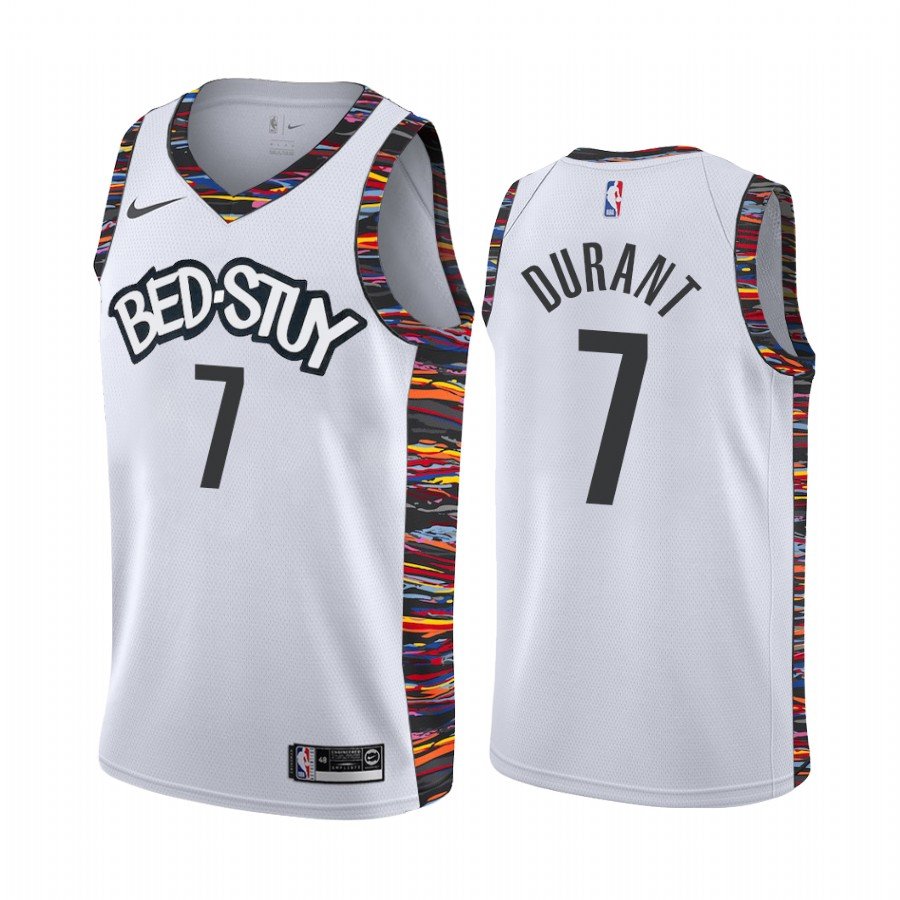 Kevin Durant Brooklyn Nets Game-Used #7 White City Jersey vs