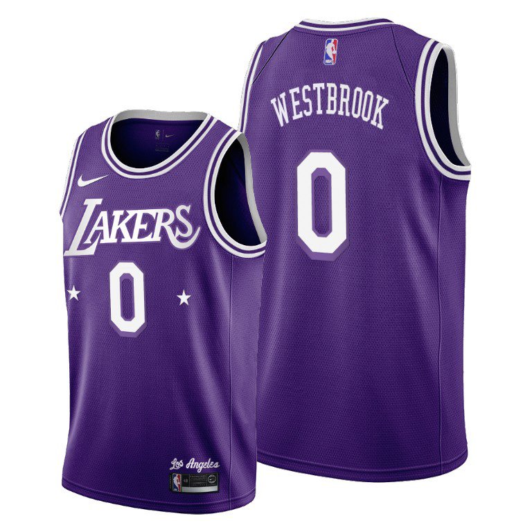 Lakers #0 Russell Westbrook 21-22' City Edition Purple Jersey